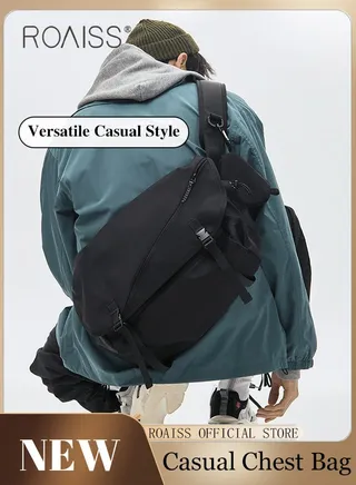 Unisex Multifunctional Chest Bag Classic Solid Color Design Timeless and Versatile Large Capacity with Utility Inspired Style Suitable for Short Trips Outdoor Activities Ideal for School or Commuting 