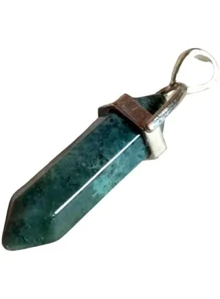 Moss Agate Quartz Healing Crystal Chakra Pendant 