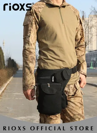 Leg Drop Motorcycle Bag for Men Women Nylone Belt Waist Bag for Riding Lightweight Waterproof Travel Canvas Waist Bag with Adjustable Straps 