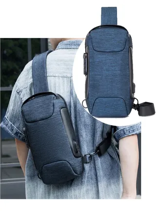 Crossbody Bag Casual Shoulder Bag Waterproof Backpack for Men and Women Business Chest Bag Waist Bag with Password Anti-Theft Lock Suitable for Travel and Hiking (D) 