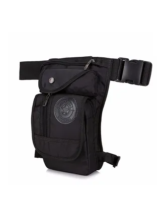 Drop Leg Bag for Men, Motorcycle Bike Thigh Bag Large Capacity Tactical Crossbody Backpack, Multi-pocket Waist Bags for Camping Hiking Cycling Riding Climbing, Black 