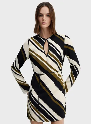 Striped Key Hole Dress 