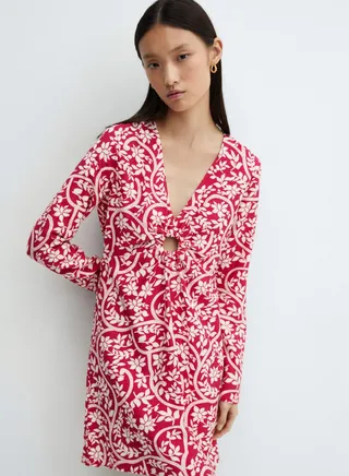 Printed Ring Detail Dress 