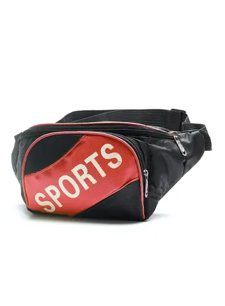 Sports Waist Belt Bag Black/Red 