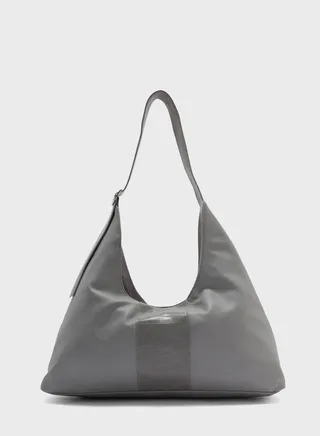 Slouchy Croc Panel Tote Bag