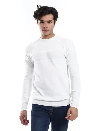 Mens Ripped Wool Pullover With High Neck 