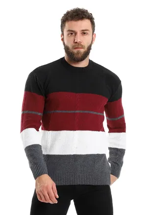 Wool Mens Pullover With Multi Design 
