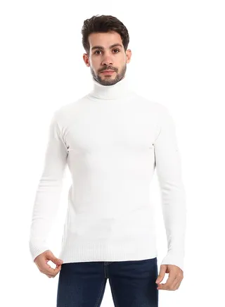 Mens Wool Pullover With High Neck 