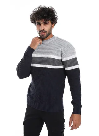 Wool Mens Pullover With Multi Design 