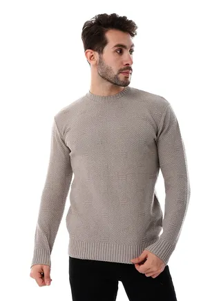 Wool Mens Pullover With Multi Design 