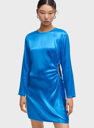Cut Out Satin Dress 