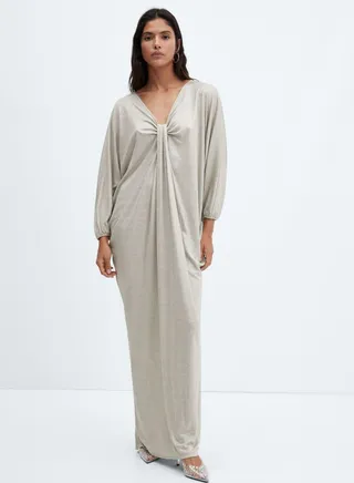 Twist Front Satin Dress 