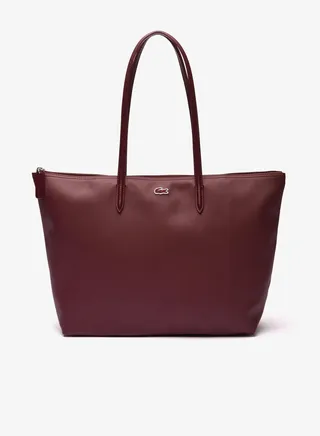Lacoste Women's L.12.12 Concept Zip Claret Tote Bag, NF1888PO Claret Shopping Bag for Women 