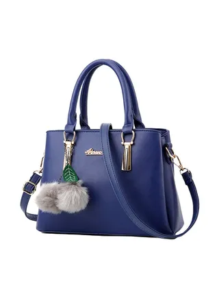 Polyurethane Shoulder Bag Blue 
