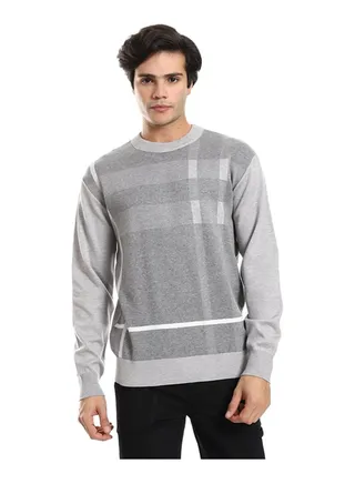 Self Pattern Round Neck Pullover 