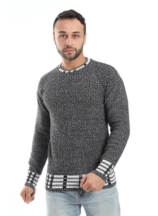 Wool Mens Pullover With Multi Design 