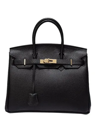 Classic Leather Hand Bag Black 