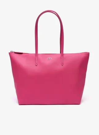 Lacoste Women's L.12.12 Concept Zip Rose Red Tote Bag, NF1888PO Rose Red Shopping Bag for Women 