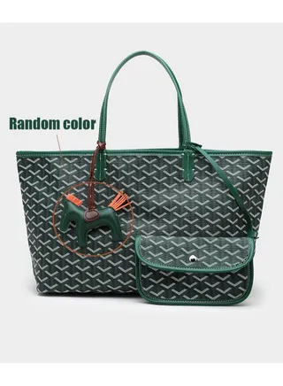 Printed Shopper Tote Green Pendants Random 