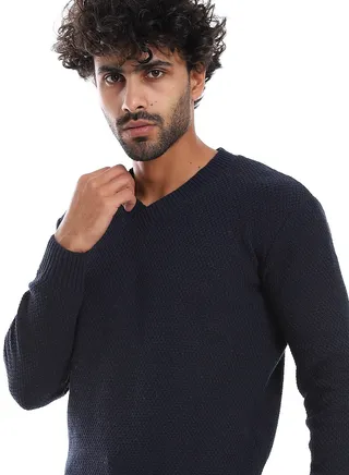 Wool Mens Pullover With V Neck 