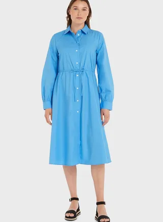 Tie Button Detail Dress