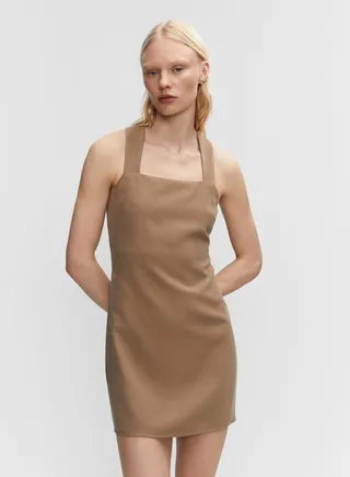Square Neck Knitted Dress 