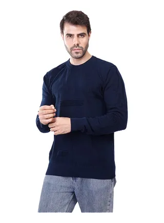 Coup Regular Fit Jacquard Pullover For Men Color Navy 