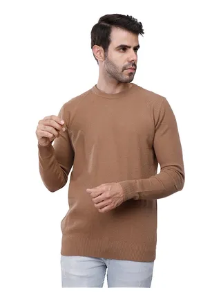Coup Regular Fit Basic Pullover For Men Color Beige 