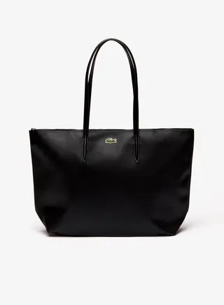 Lacoste Women's L.12.12 Concept Zip Black Tote Bag, NF1888PO Black Shopping Bag for Women 
