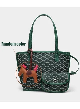 Printed Shopper Small Tote Green Pendants Random 