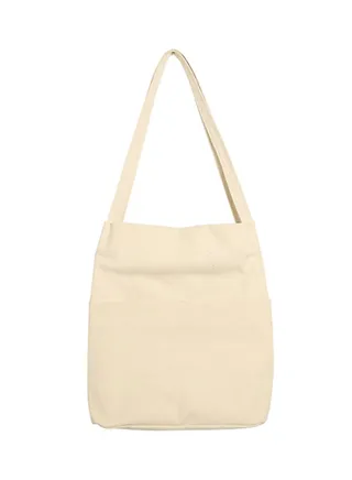 Stitch Detail Canvas Shopper/Tote White 