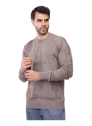 Coup Regular Fit Jacquard Pullover For Men Color Cafe 