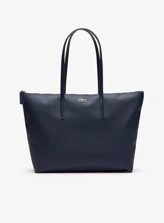 Lacoste Women's L.12.12 Concept Zip Dark Navy Tote Bag, NF1888PO Dark Navy Shopping Bag for Women 