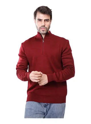 Coup Regular Fit Basic Pullover For Men Color Burgundy 