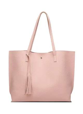 Tassel Design Tote Bag Pink 