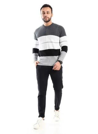 Wool Mens Pullover With Multi Design 