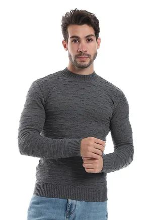 Wool Mens Pullover With Round Neck 