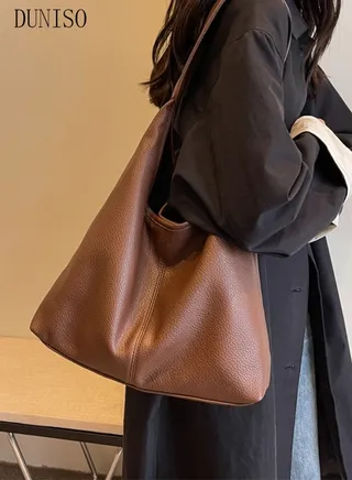 Women's Shoulder Tote Bag Faux Leather Handbag for Women Large Capacity Messenger Fashionable Travel Shoulder Bag for Ladies Girls College Students 