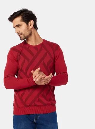 MEN Pullover BURGUNDY 