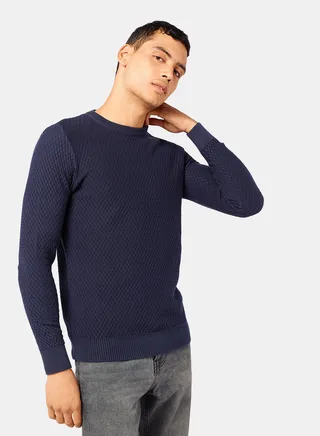 Textured Knitted Pullover 