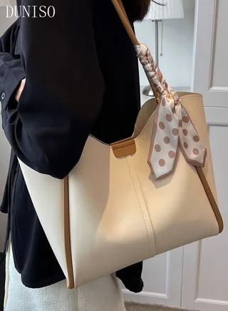 Women's Shoulder Tote Bag Leather Handbag For Women Retro Large Capacity Messenger Fashionable Travel Hand Bag 