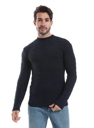 Wool Mens Pullover With Round Neck 