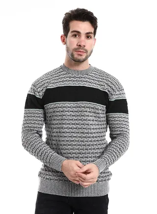 Mens Wool Pullover With Multi Design 