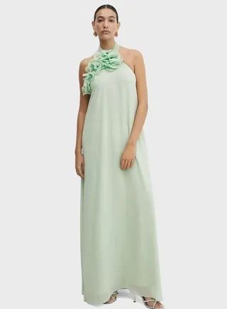 Halter Neck Open Back Dress 