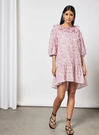 Embroidered Mini Dress 