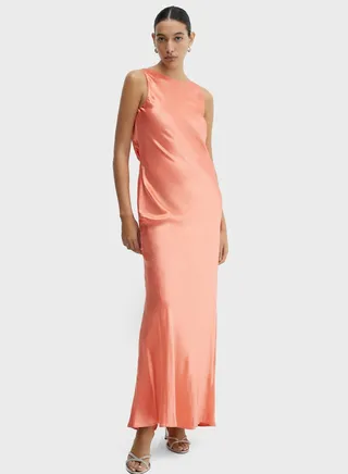 Open Back Satin  Dress 