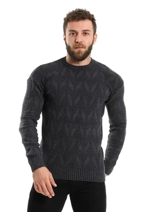 Wool Mens Pullover With Multi Design 