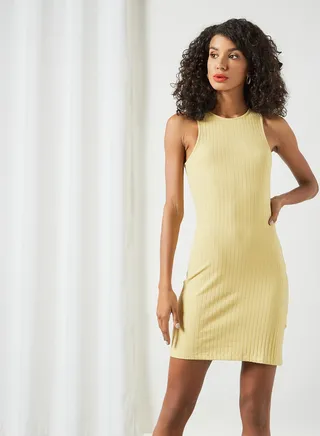 Sleeveless Mini Dress Yellow 