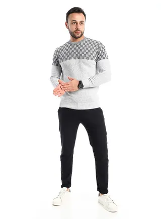Wool Mens Pullover With Multi Design 