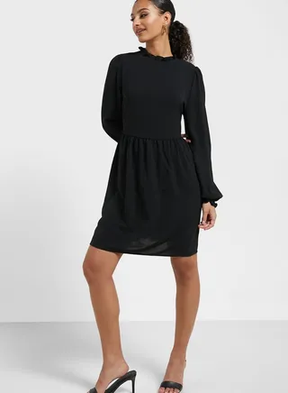Tiered Ruched Sleeve Dress 